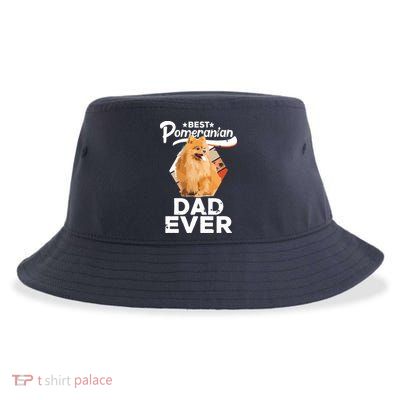 Pomeranian Gifts For Men Best Pomeranian Dad Ever Sustainable Bucket Hat