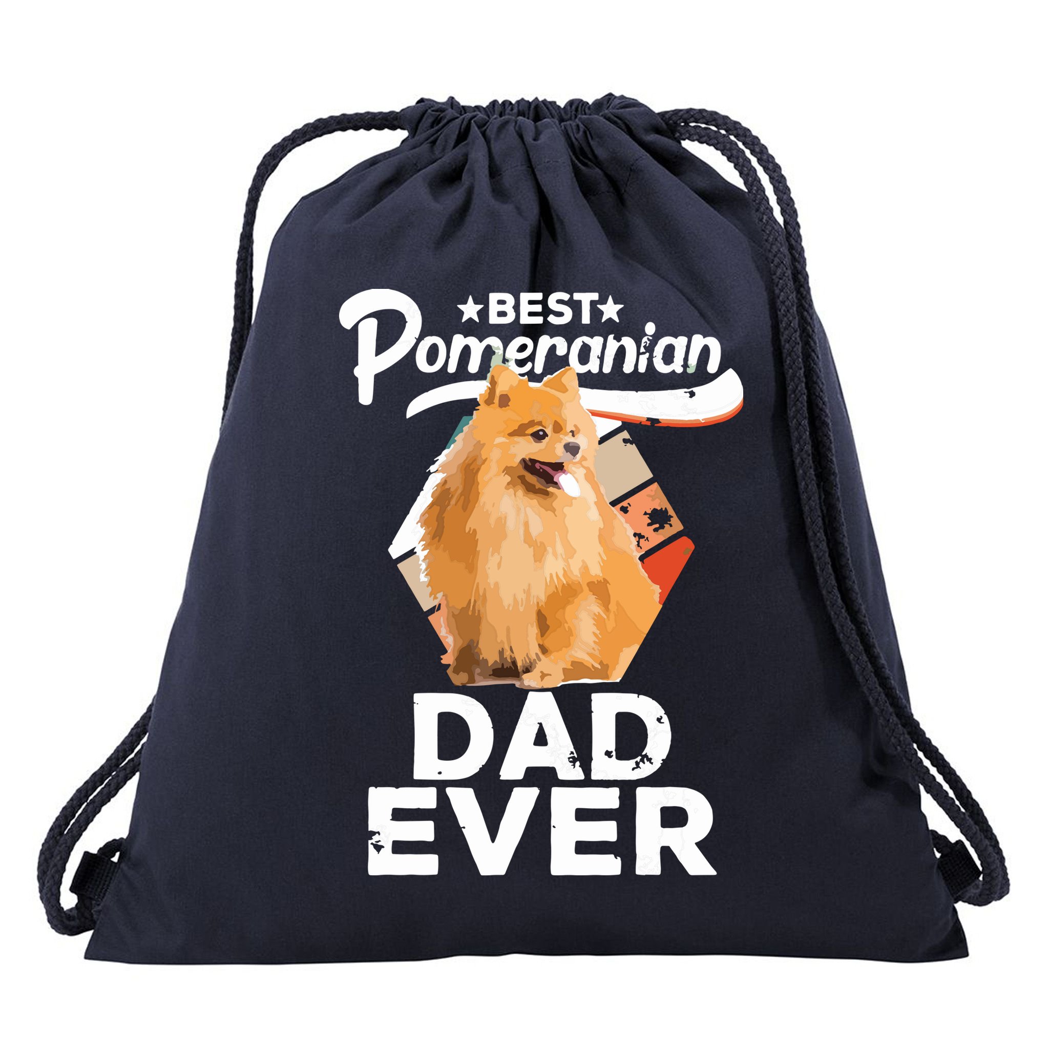 Pomeranian Gifts For Men Best Pomeranian Dad Ever Drawstring Bag
