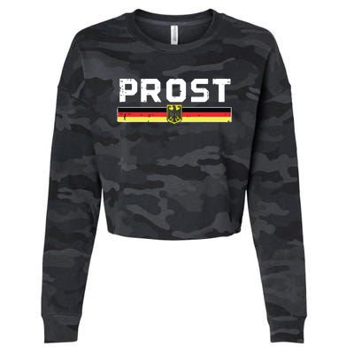 Prost German Flag Crest Eagle Bavarian Oktoberfest Cropped Pullover Crew