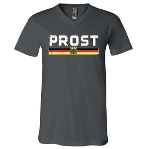 Prost German Flag Crest Eagle Bavarian Oktoberfest V-Neck T-Shirt