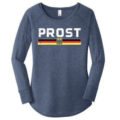 Prost German Flag Crest Eagle Bavarian Oktoberfest Women's Perfect Tri Tunic Long Sleeve Shirt