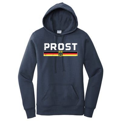 Prost German Flag Crest Eagle Bavarian Oktoberfest Women's Pullover Hoodie