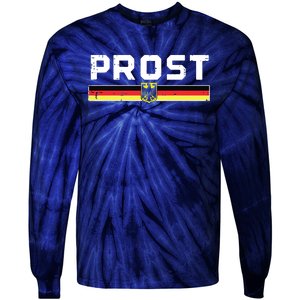 Prost German Flag Crest Eagle Bavarian Oktoberfest Tie-Dye Long Sleeve Shirt