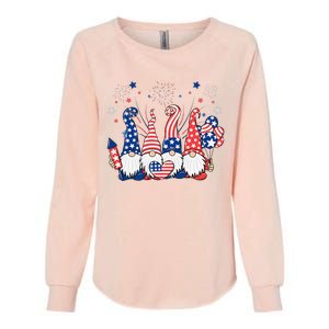 Patriotic Gnomes Fireworks USA Independence Day 4th Of July Womens California Wash Sweatshirt