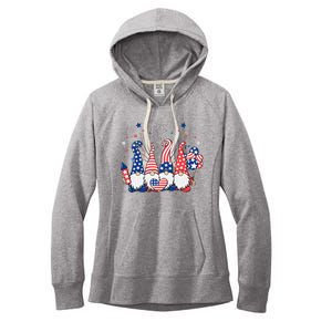 Patriotic Gnomes Fireworks USA Independence Day 4th Of July Women's Fleece Hoodie