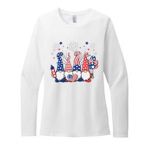 Patriotic Gnomes Fireworks USA Independence Day 4th Of July Womens CVC Long Sleeve Shirt