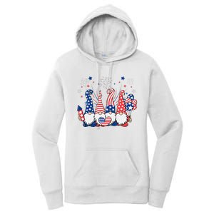 Patriotic Gnomes Fireworks USA Independence Day 4th Of July Women's Pullover Hoodie