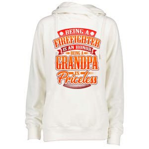 Proud Grandfather Firefighter Grandpa Quote Fire Saying Gift Womens Funnel Neck Pullover Hood