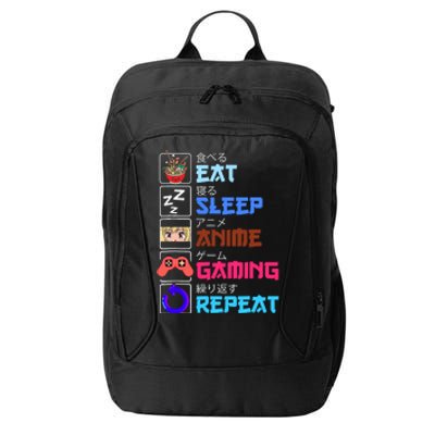 Play Games Funny Otaku Gamer Eat Sleep Anime Gaming Repeat City Backpack