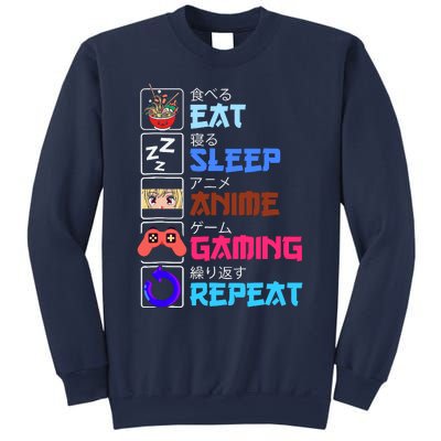 Play Games Funny Otaku Gamer Eat Sleep Anime Gaming Repeat Sweatshirt