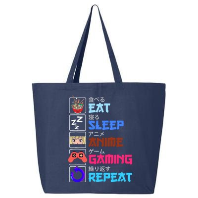 Play Games Funny Otaku Gamer Eat Sleep Anime Gaming Repeat 25L Jumbo Tote