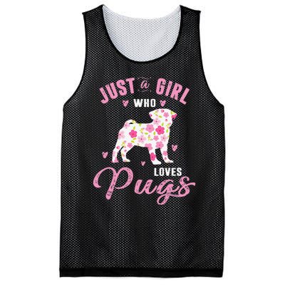 Pug Gifts For Funny Just A Who Loves Pugs Mesh Reversible Basketball Jersey Tank