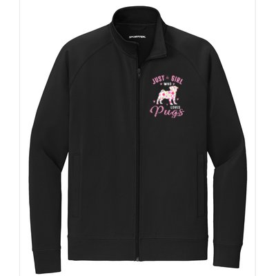 Pug Gifts For Funny Just A Who Loves Pugs Stretch Full-Zip Cadet Jacket