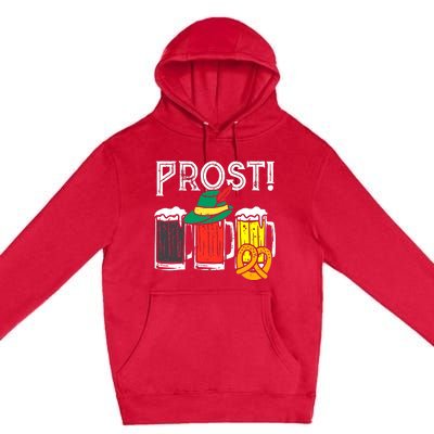 Prost German Flag Colors Hat Bavarian Oktoberfest Premium Pullover Hoodie