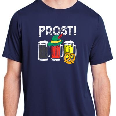 Prost German Flag Colors Hat Bavarian Oktoberfest Adult ChromaSoft Performance T-Shirt