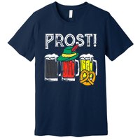 Prost German Flag Colors Hat Bavarian Oktoberfest Premium T-Shirt