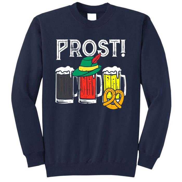 Prost German Flag Colors Hat Bavarian Oktoberfest Tall Sweatshirt