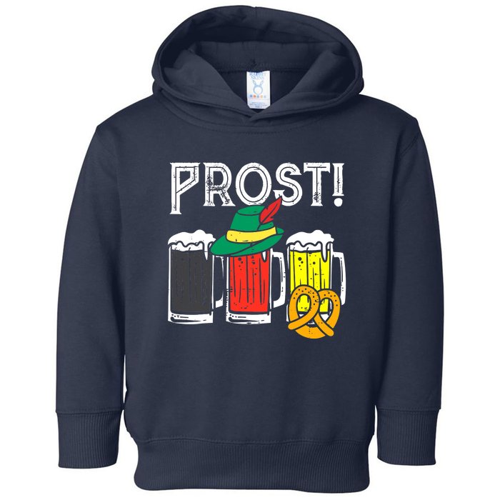 Prost German Flag Colors Hat Bavarian Oktoberfest Toddler Hoodie