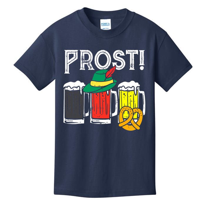 Prost German Flag Colors Hat Bavarian Oktoberfest Kids T-Shirt