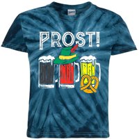 Prost German Flag Colors Hat Bavarian Oktoberfest Kids Tie-Dye T-Shirt