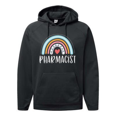 Pharmacist Gifts For Wo Funny Pharmacy Rainbow Performance Fleece Hoodie