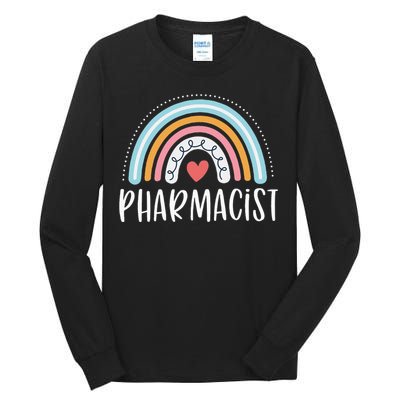 Pharmacist Gifts For Wo Funny Pharmacy Rainbow Tall Long Sleeve T-Shirt