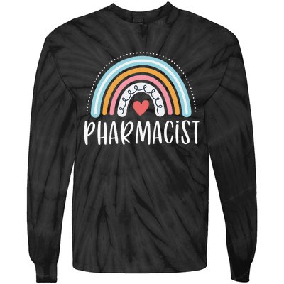 Pharmacist Gifts For Wo Funny Pharmacy Rainbow Tie-Dye Long Sleeve Shirt