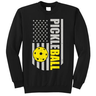 Pickleball Gift_American Flag Pickleball Paddle Sweatshirt