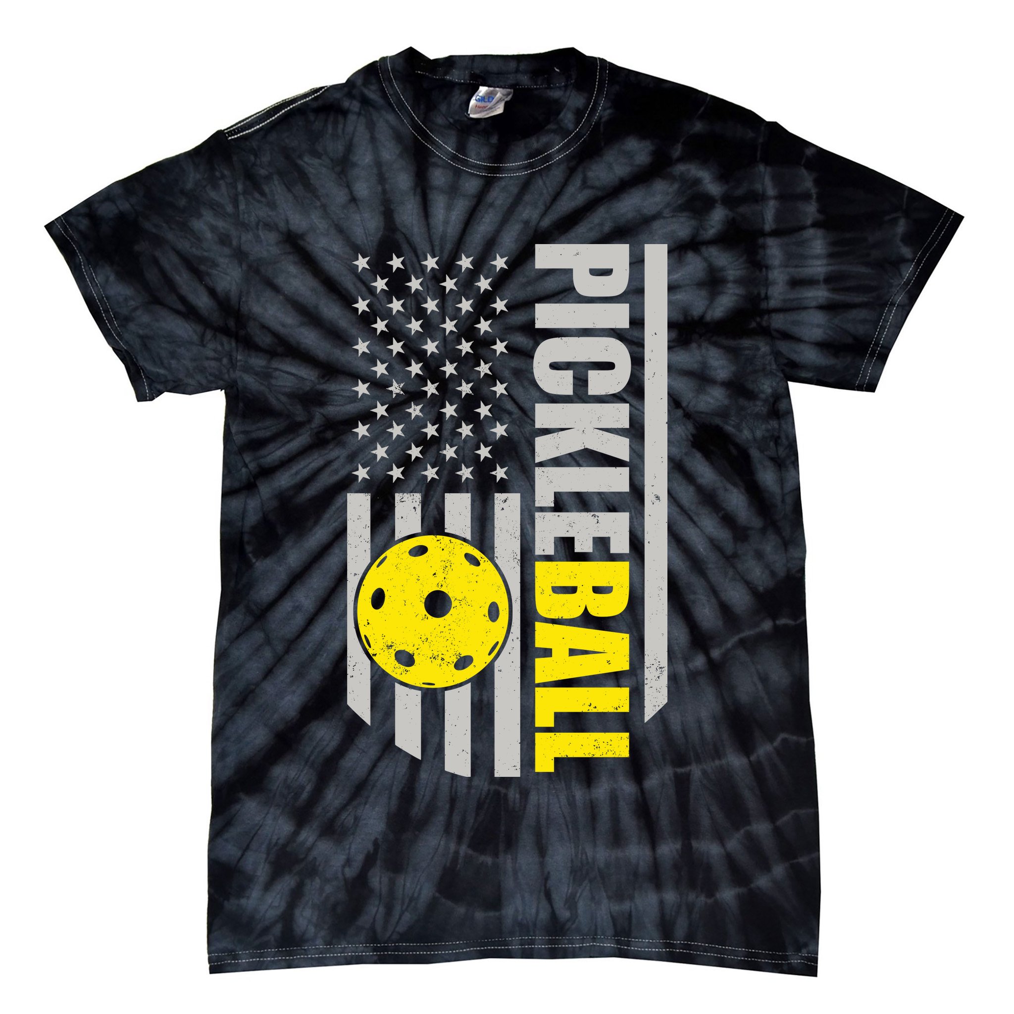 Pickleball Gift_American Flag Pickleball Paddle Tie-Dye T-Shirt