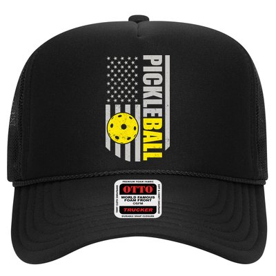 Pickleball Gift_American Flag Pickleball Paddle Trucker Hat