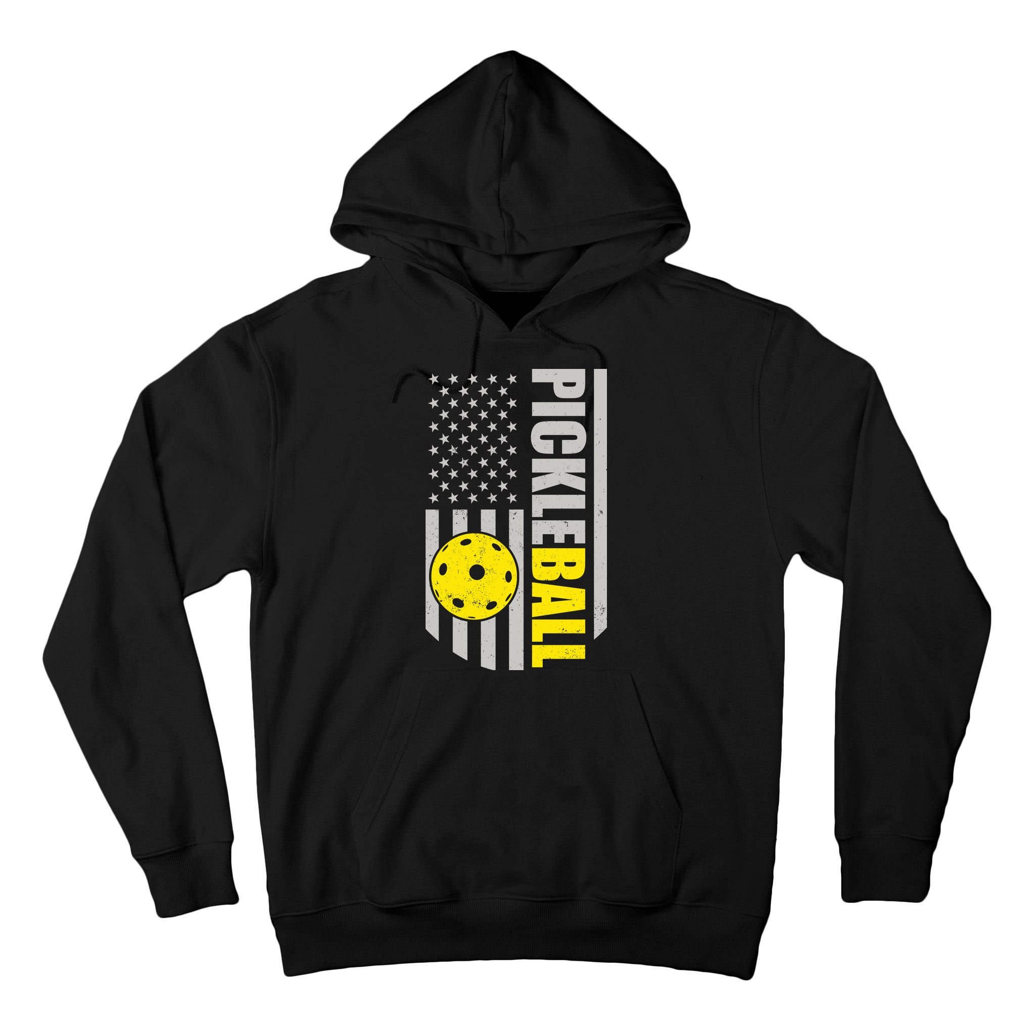 Pickleball Gift_American Flag Pickleball Paddle Tall Hoodie