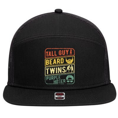 Perfect Gift For Dudetall Guy Beard Twins Purple Hoser 7 Panel Mesh Trucker Snapback Hat