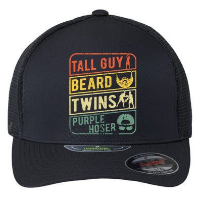 Perfect Gift For Dudetall Guy Beard Twins Purple Hoser Flexfit Unipanel Trucker Cap