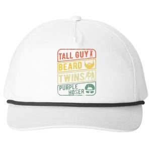 Perfect Gift For Dudetall Guy Beard Twins Purple Hoser Snapback Five-Panel Rope Hat