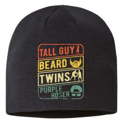 Perfect Gift For Dudetall Guy Beard Twins Purple Hoser Sustainable Beanie