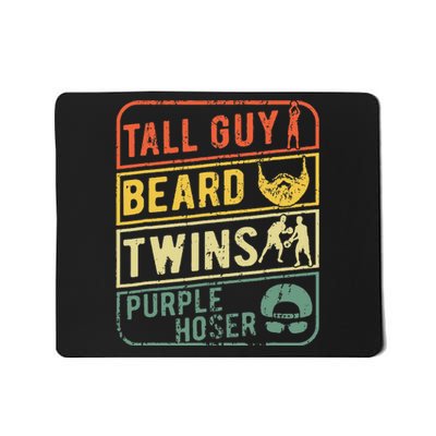 Perfect Gift For Dudetall Guy Beard Twins Purple Hoser Mousepad