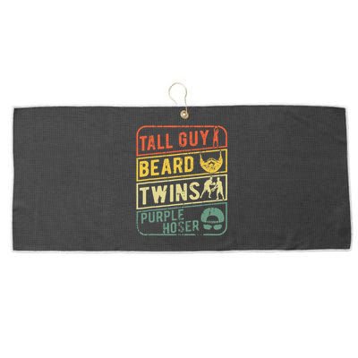 Perfect Gift For Dudetall Guy Beard Twins Purple Hoser Large Microfiber Waffle Golf Towel