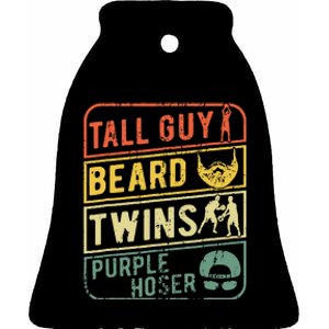 Perfect Gift For Dudetall Guy Beard Twins Purple Hoser Ceramic Bell Ornament