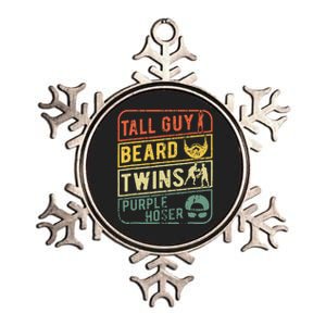 Perfect Gift For Dudetall Guy Beard Twins Purple Hoser Metallic Star Ornament