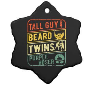 Perfect Gift For Dudetall Guy Beard Twins Purple Hoser Ceramic Star Ornament