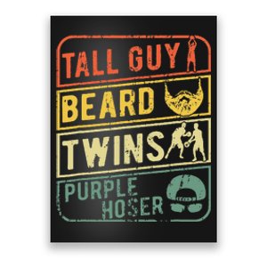 Perfect Gift For Dudetall Guy Beard Twins Purple Hoser Poster