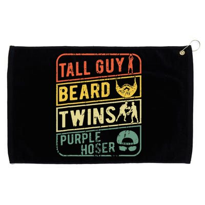 Perfect Gift For Dudetall Guy Beard Twins Purple Hoser Grommeted Golf Towel