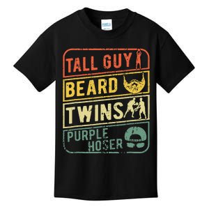 Perfect Gift For Dudetall Guy Beard Twins Purple Hoser Kids T-Shirt