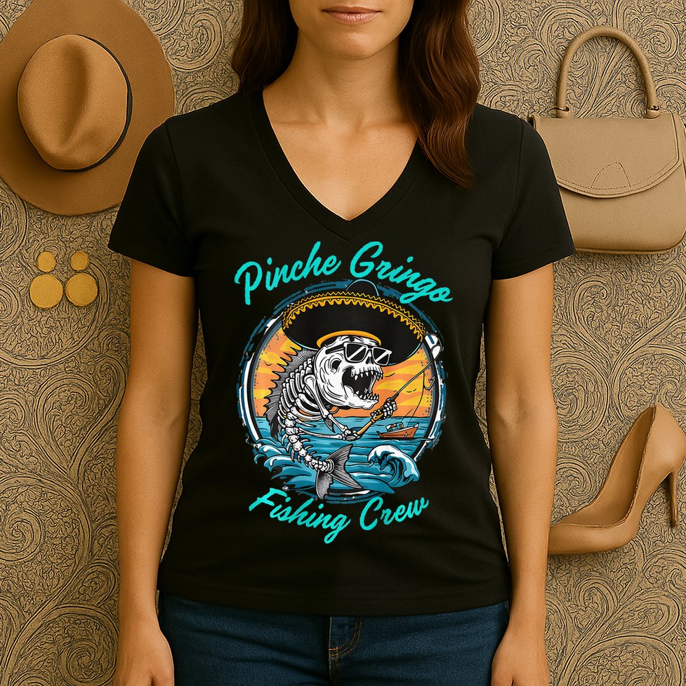 P.I.N.C.H.E Gringo Fishing Crew Women's V-Neck T-Shirt