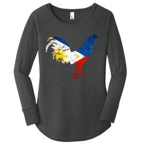 Philippines Gamefowl Filipino Flag Gallegos Rooster style 2 Women's Perfect Tri Tunic Long Sleeve Shirt