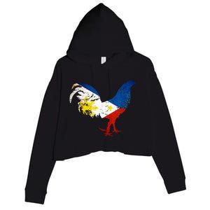 Philippines Gamefowl Filipino Flag Gallegos Rooster style 2 Crop Fleece Hoodie