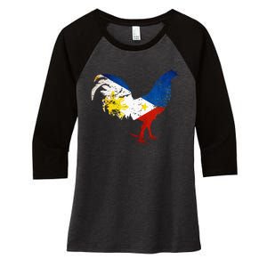 Philippines Gamefowl Filipino Flag Gallegos Rooster style 2 Women's Tri-Blend 3/4-Sleeve Raglan Shirt