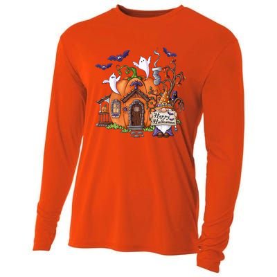 Pumpkin Gnomes Fall Autumn Cute Halloween Thanksgiving Tee Gift Cooling Performance Long Sleeve Crew