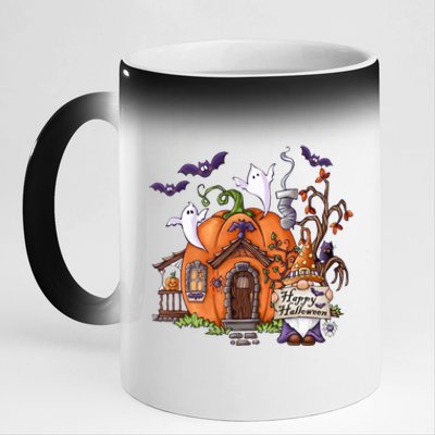 Pumpkin Gnomes Fall Autumn Cute Halloween Thanksgiving Tee Gift 11oz Black Color Changing Mug