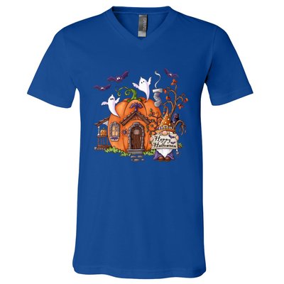 Pumpkin Gnomes Fall Autumn Cute Halloween Thanksgiving Tee Gift V-Neck T-Shirt